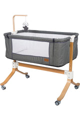Wooden Motherside Baby Cradle - Gray