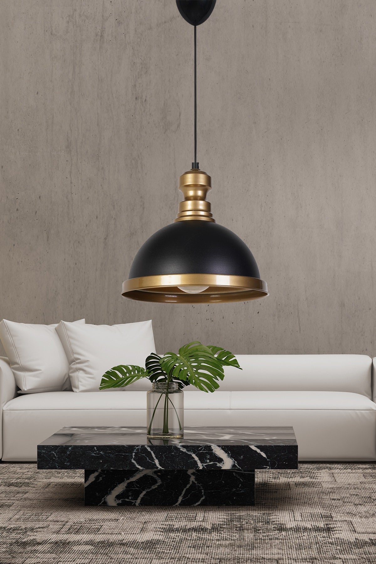Neuf Pendant Lamp Chandelier Black Gold