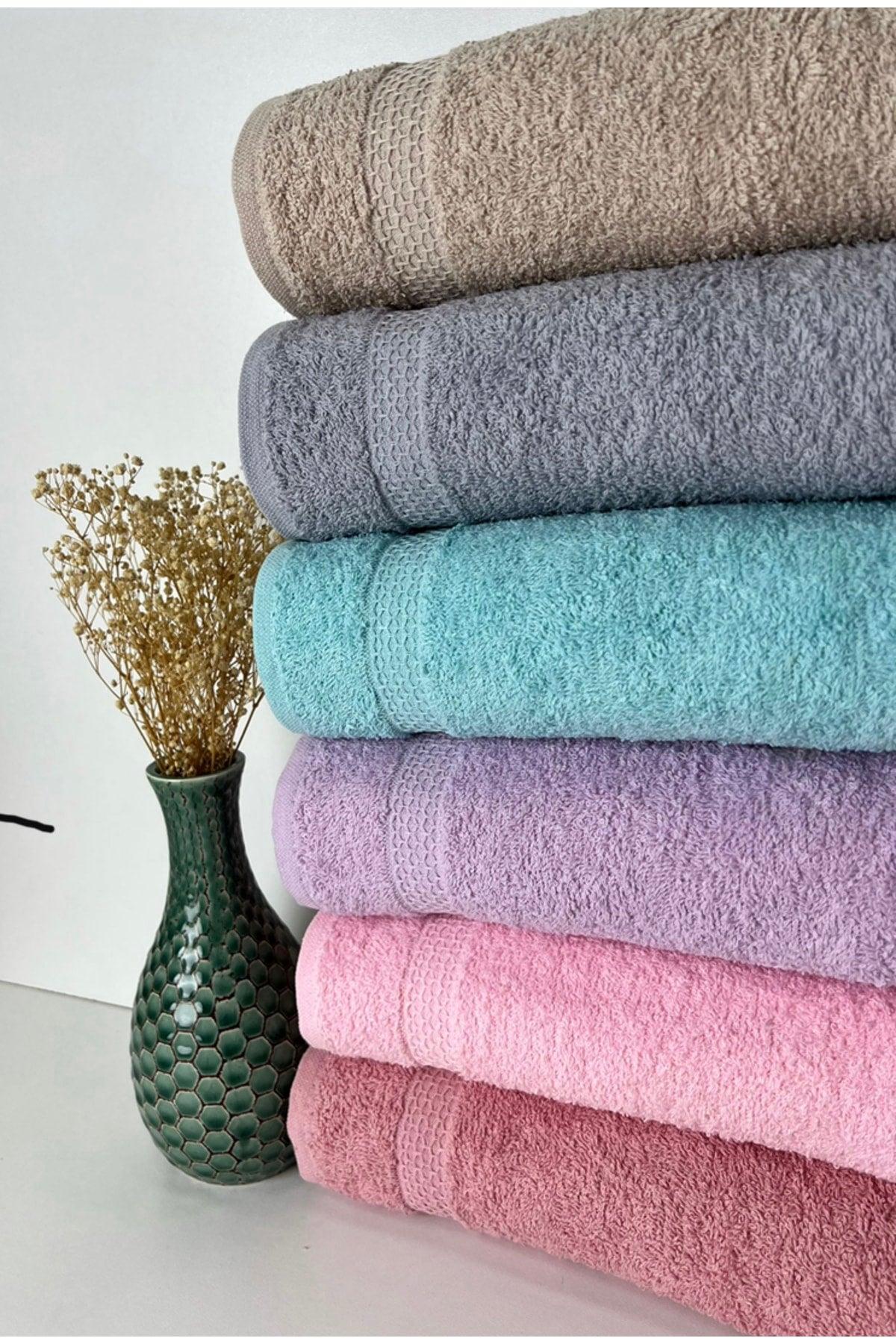 Cotton Set of 6 Colored Jacquard 40x70 Hand Face Towels - Swordslife