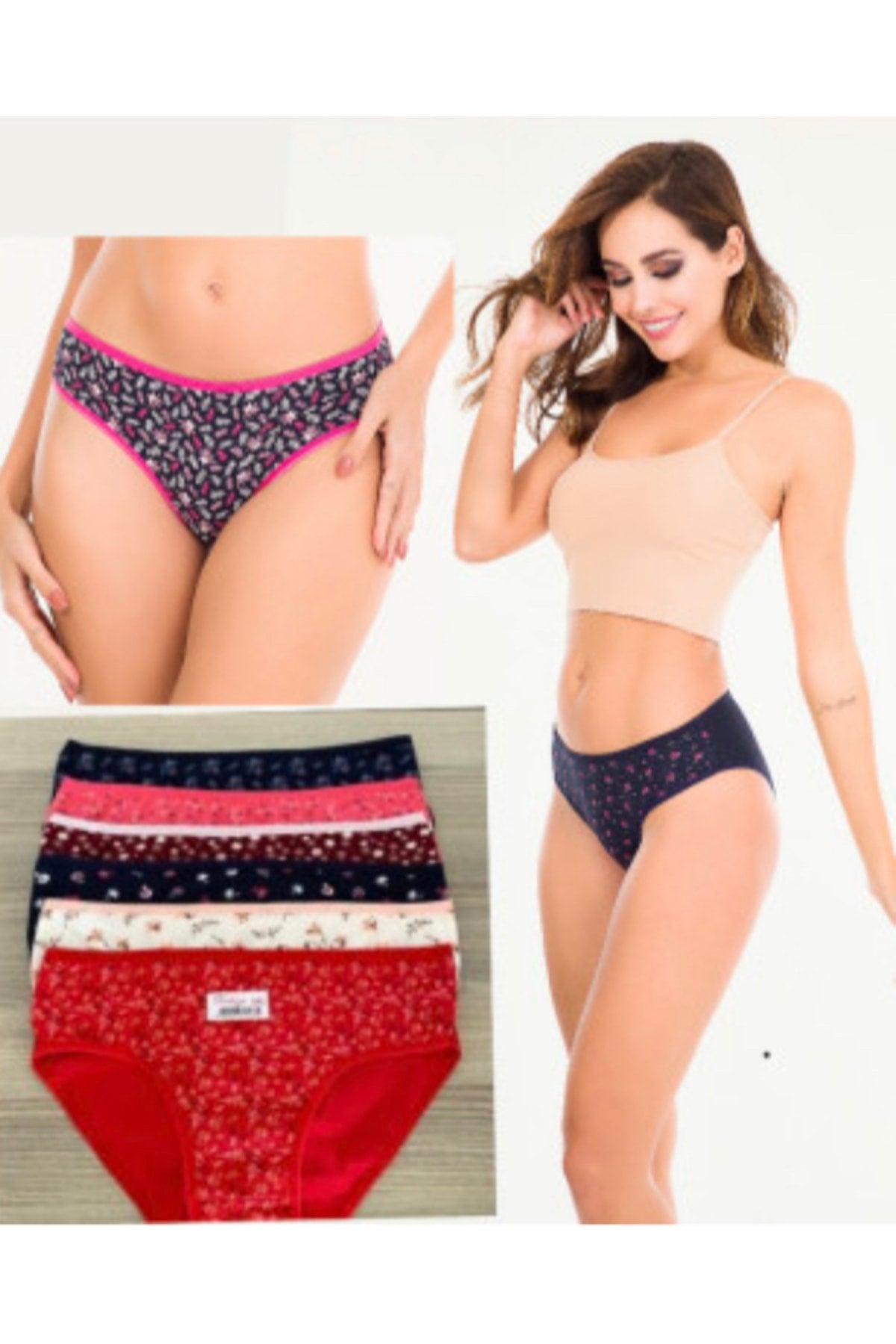 Patterned Women's Cotton Panties 6 Pieces - Swordslife