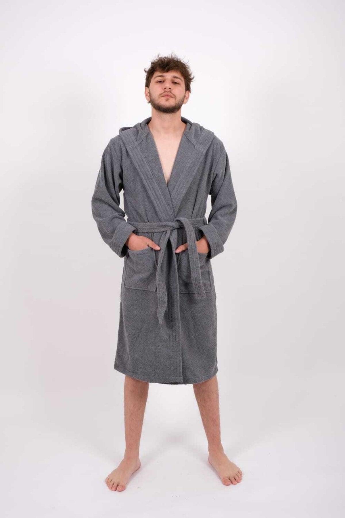 Oversized Cotton Hooded Men's Bathrobe - Swordslife