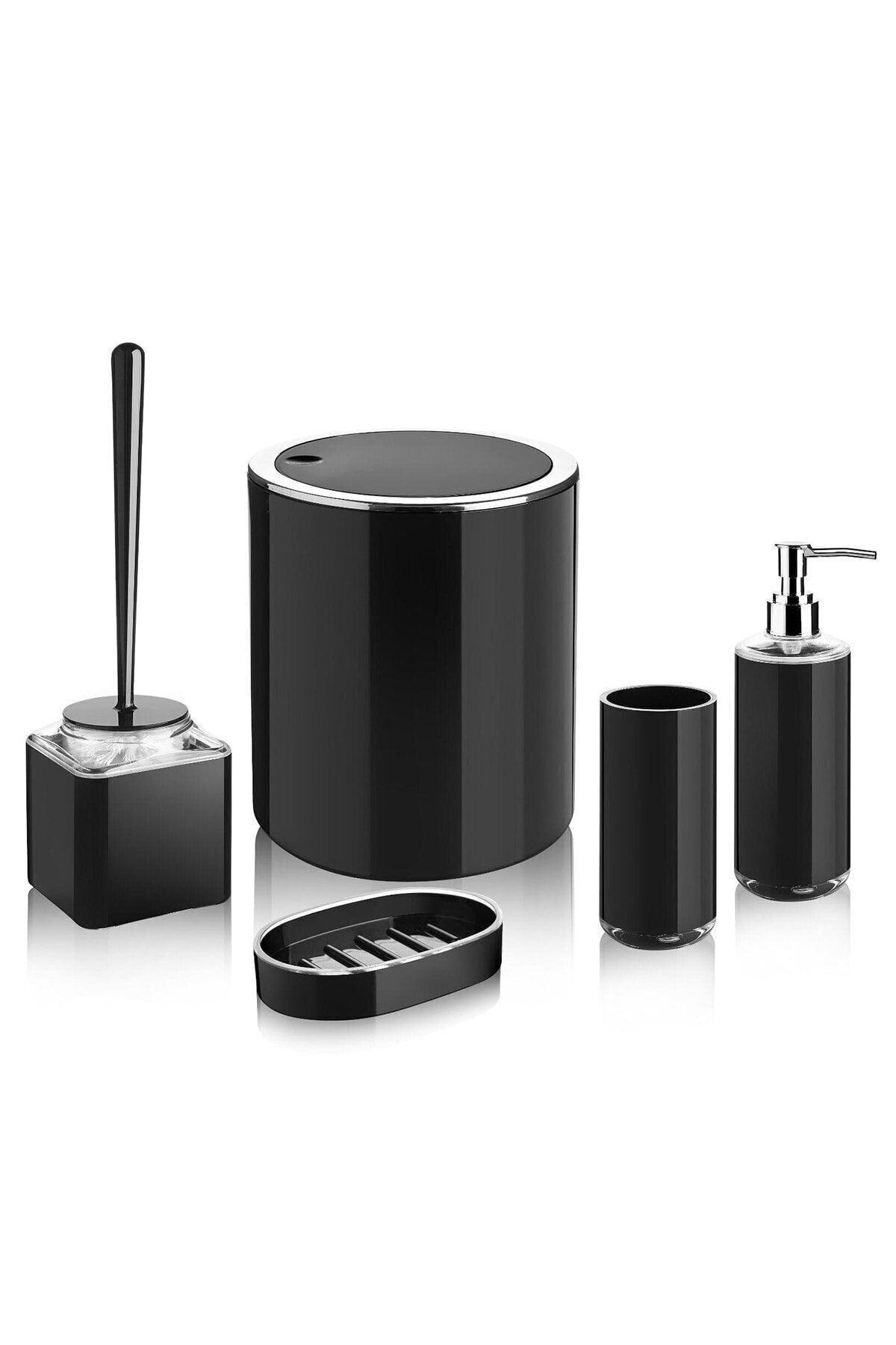 Bathroom Set 5 Pcs. Black Color - Swordslife