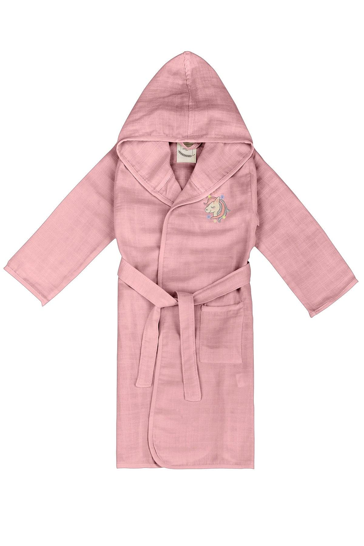 Unicorn Embroidered Kids Muslin Bathrobe - Swordslife