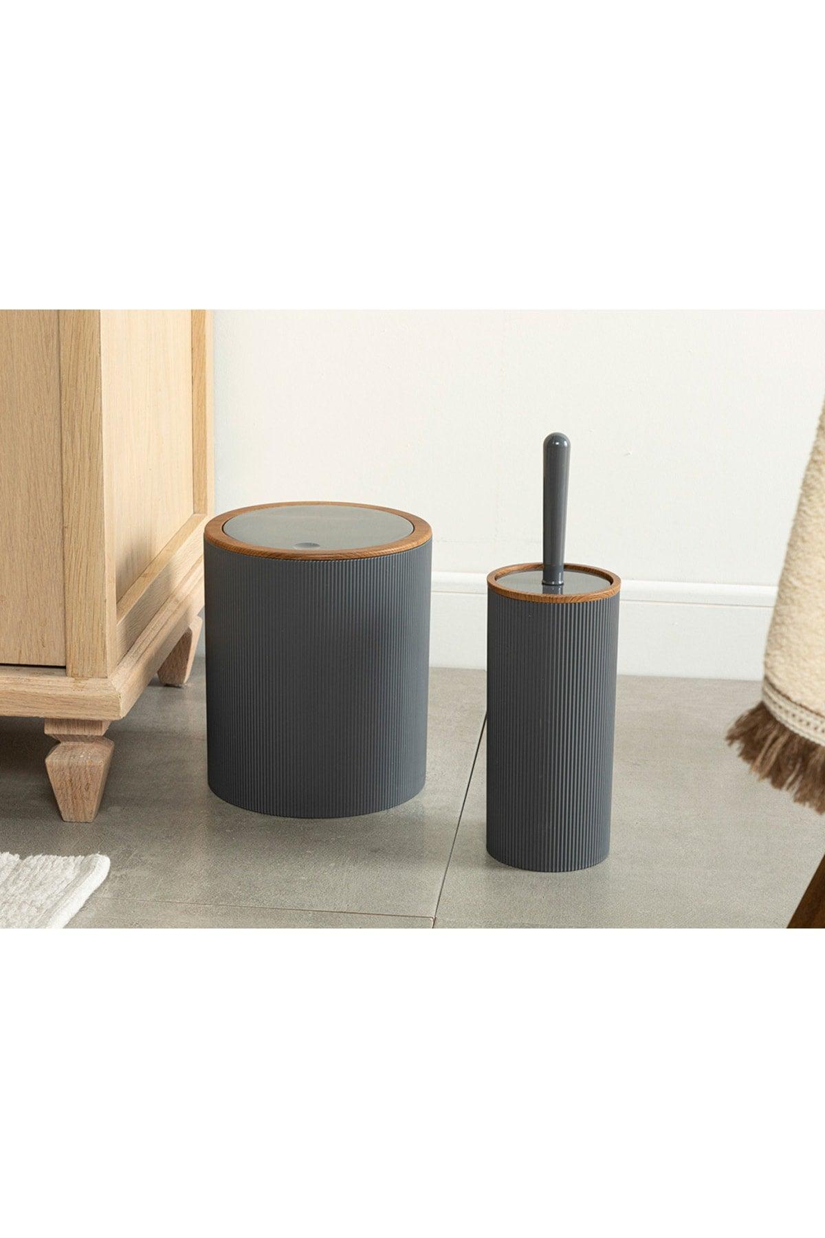 Evelyn 2 Pcs Bathroom Set Anthracite - Swordslife