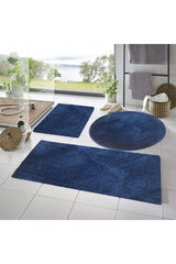 Senora Xl Large Size Post Plush Bath Mat Triple Set Non-Slip Gel Base Blue Color - Swordslife