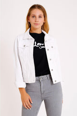 Classic Collar Standard Sleeve Pocket Unlined Short Jeans Women's Jacket Cotton All Seasons - Swordslife