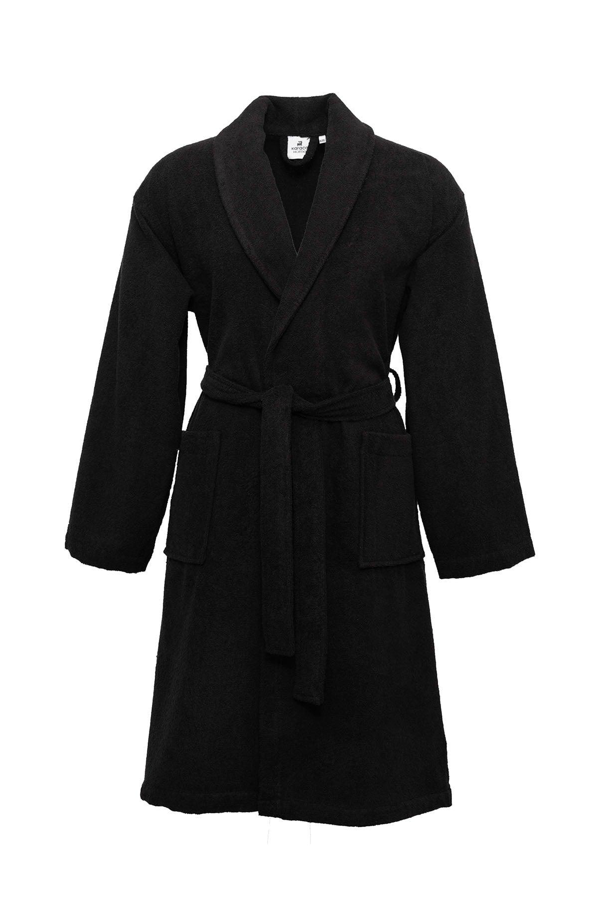 Istanbul Black Regular 100% Cotton Bathrobe Xl/xll - Swordslife