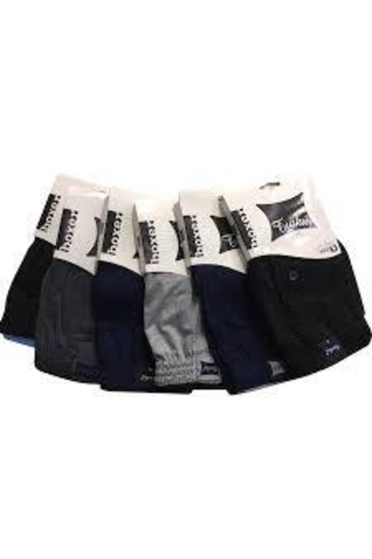 Men's Mixed Color 6 Pack Combed Buttoned Boxer