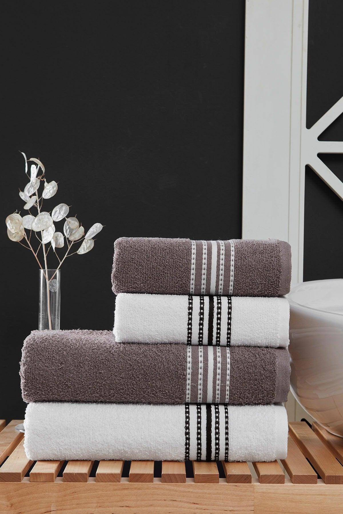 50x90 + 70x140 Cm Elvin 4 Pcs Bath Towel Set - Swordslife