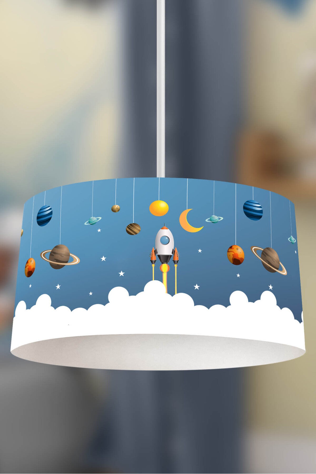 Clouds And Space Shuttle Children's Pendant Lamp Chandelier