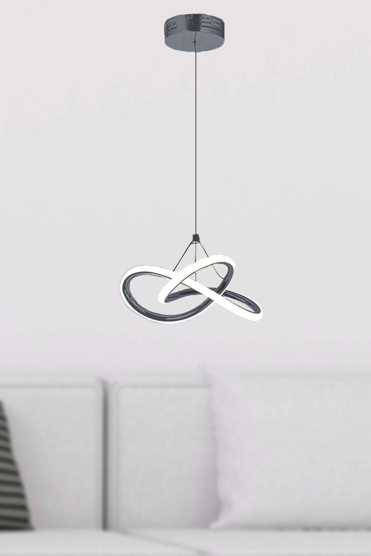 Modern Bolivia Single Anthracite Pendant Lamp LED White Power LED Living Room Kitchen Room LED Chandelier