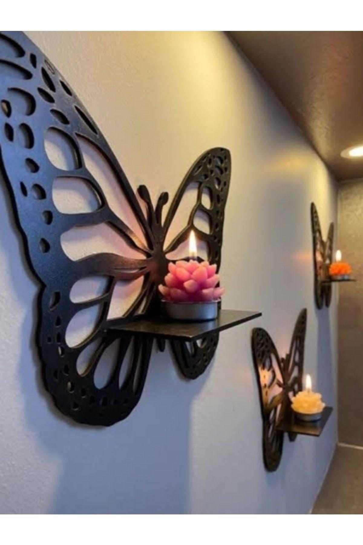 Decorative Wall Ornament, Butterfly Shelf. Set of 3 - Swordslife