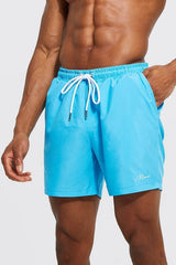 Lined Beach Shorts Light Blue
