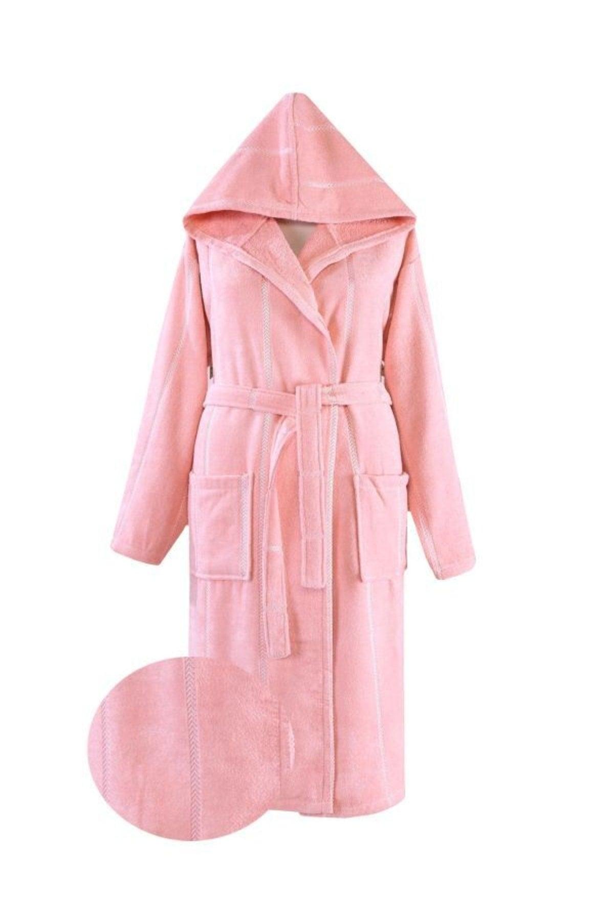 Unisex Powder Cotton Hooded Bathrobe Icon Hooded Bathrobe Powder Sm,bathrobe - Swordslife