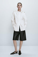 Gold Buttoned Poplin Shirt - Swordslife