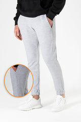 Men's Gray Gray Slim Double Striped Side Elastic Sweatpants