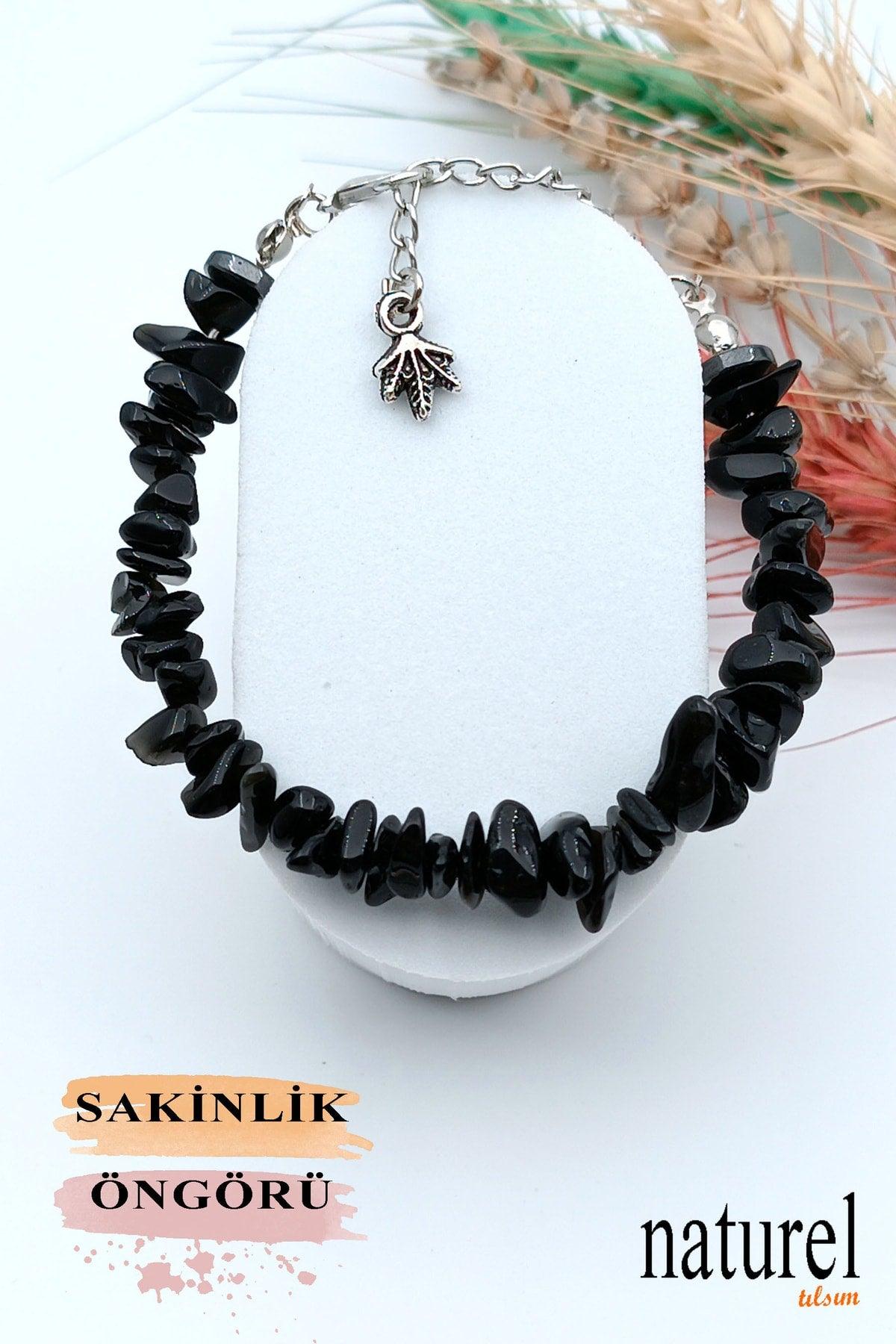 Natural Stone Obsidian Women's Bracelet - Broken Natural Stone - Gift Bracelet - Swordslife