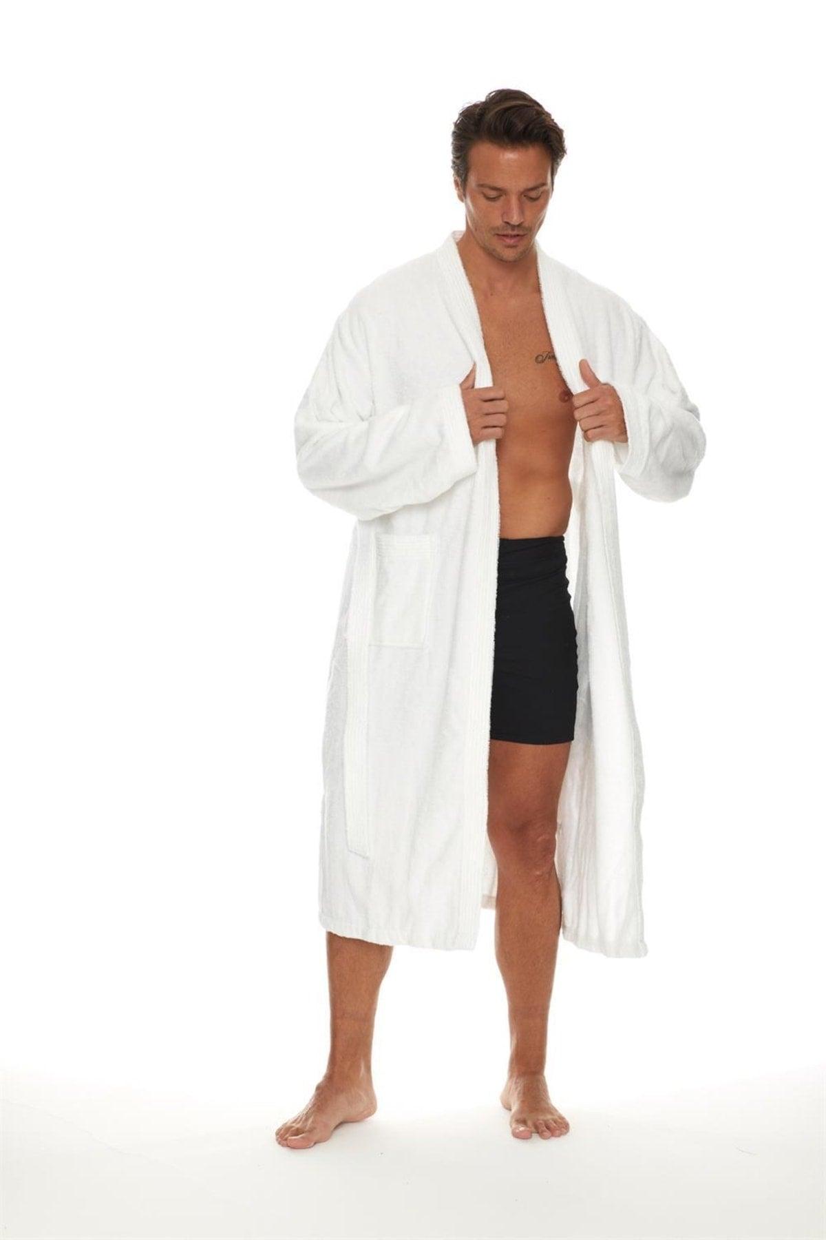 100% Organic Cotton Kimono Extra Soft Plus Size 3xl Men's Bathrobe - Swordslife