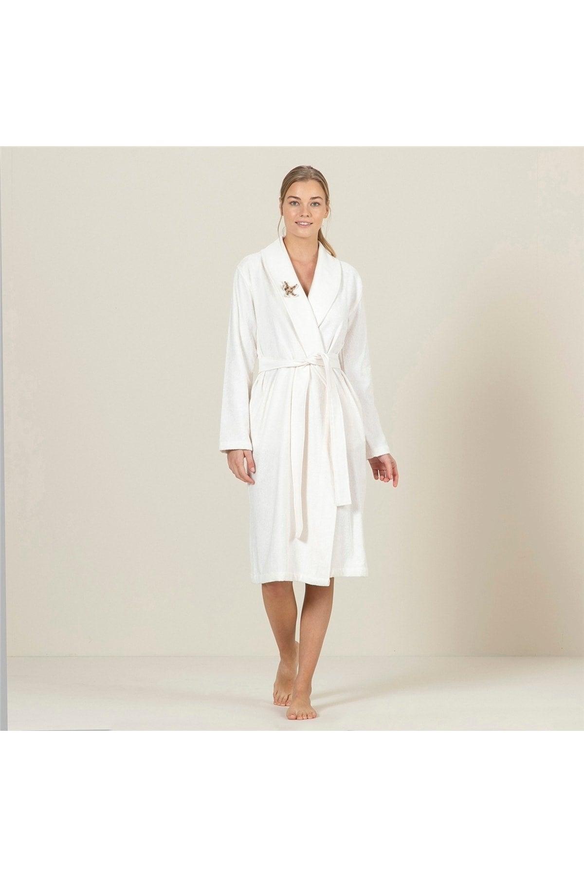 Aline Women's Bathrobe Ecru - Swordslife