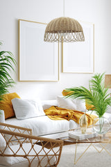 Bamboo, Wicker, Rattan Pendant Lamp Chandelier Bohemian