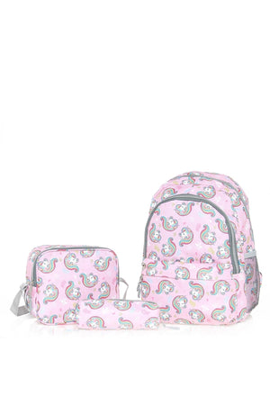 Triple School Bag Set Wcan6000.504 Pink Unicorn