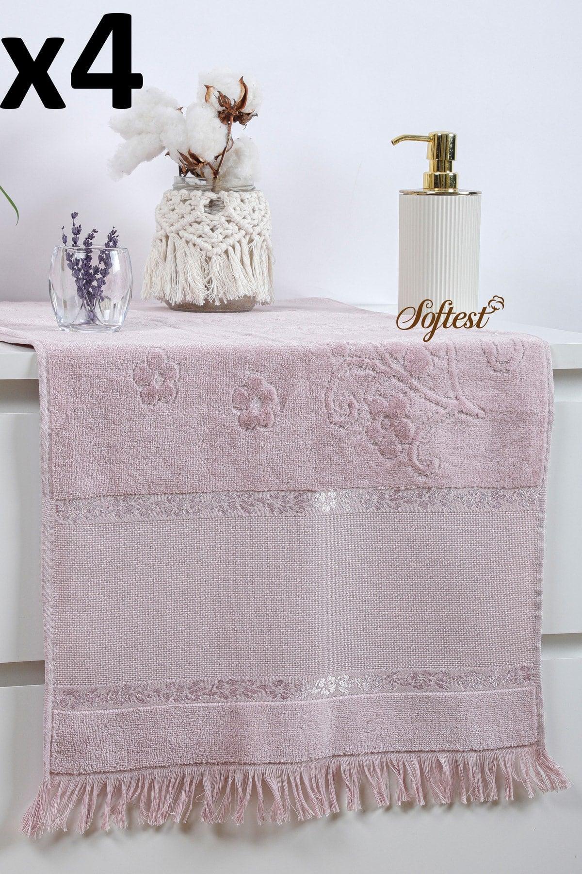 4 Pieces 50x90 Etamine Hollow Fringed Towel Set, Dowery Jacquard Towel, Embroidery Towel - Swordslife