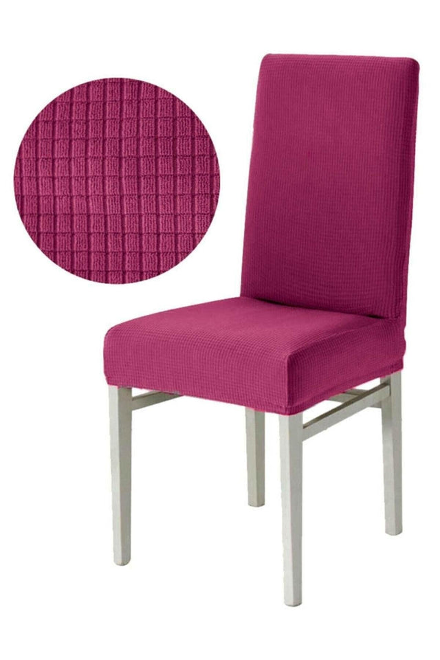 1pc Lycra Chair Cover, Chair Cover Dried Rose Rose Washable Elastic Piti Square Pattern - Swordslife