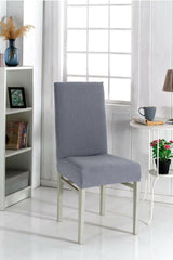 1pc Lycra Chair Cover, Chair Cover Dark Gray Color Washable Elastic Piti Square Pattern - Swordslife