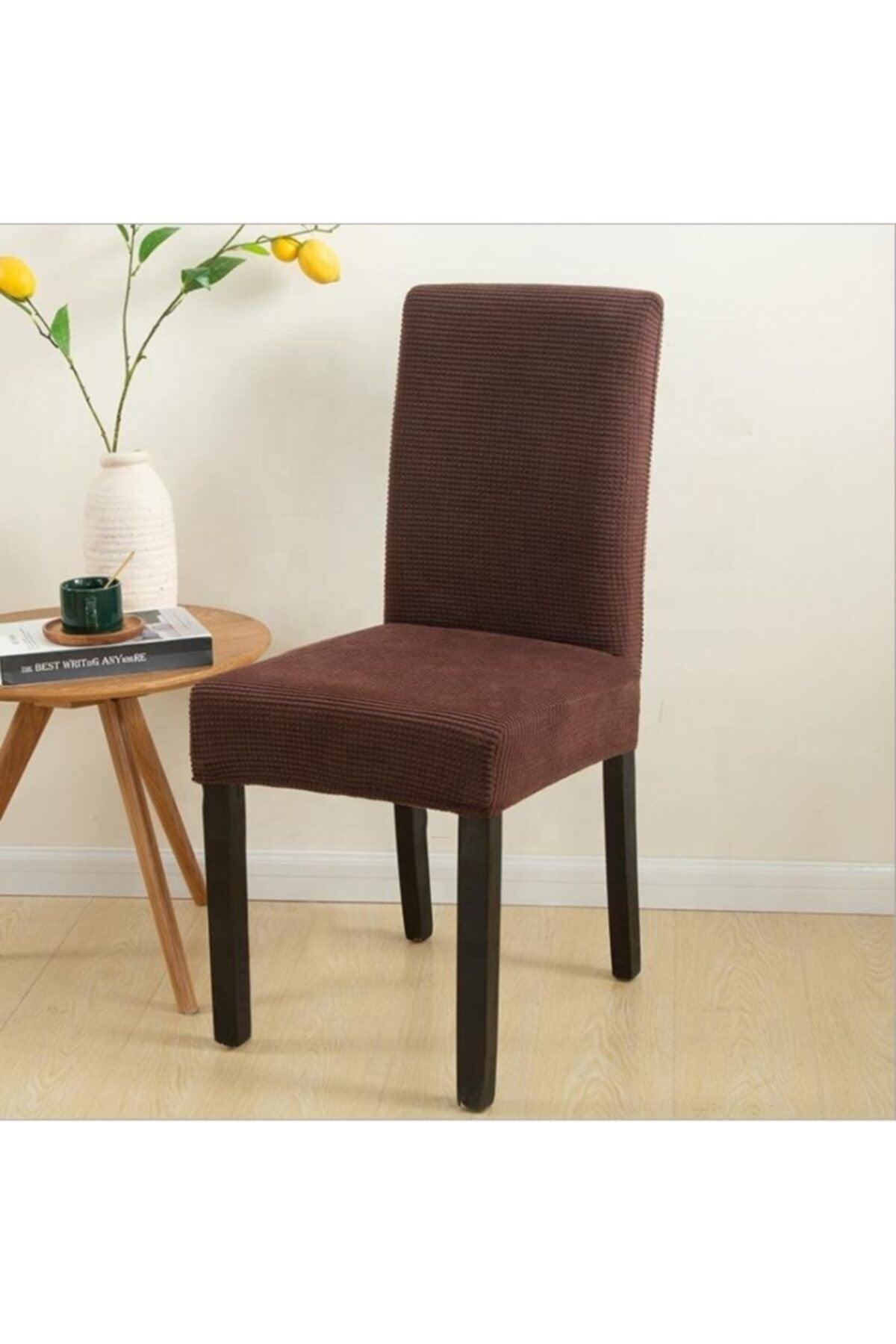 1pc Lycra Chair Cover, Chair Cover Dark Brown Color - Swordslife