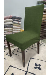 1pc Lycra Chair Cover, Chair Cover Green Color Washable Elastic Piti Square Pattern - Swordslife