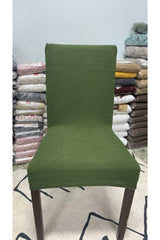 1pc Lycra Chair Cover, Chair Cover Green Color Washable Elastic Piti Square Pattern - Swordslife