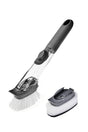 2 Headed Cleaning and Dish Brush Sponge with Detergent Tank and Handle - Swordslife