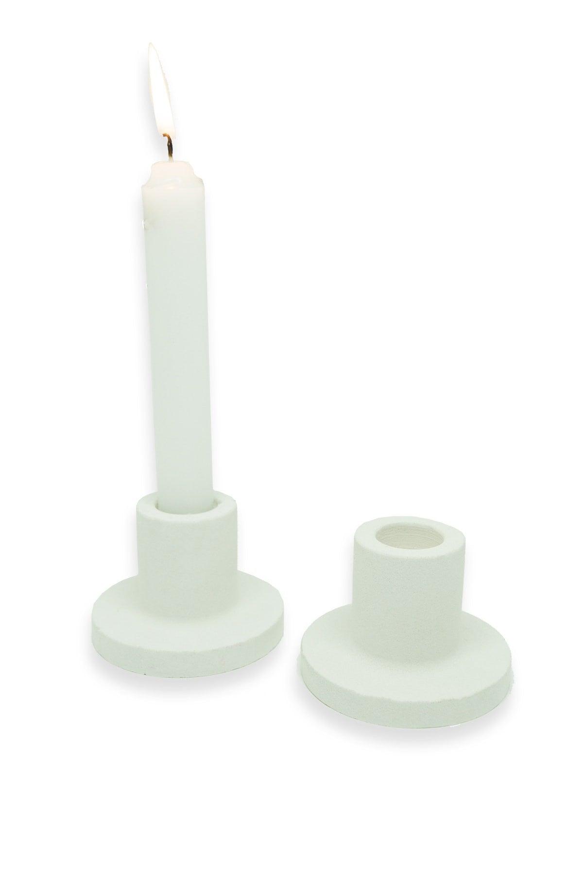 Pack White Concrete Candlestick Candle Holder Muml1013 - Swordslife