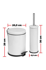 2 Liter Trash Can Bathroom Set White - Swordslife