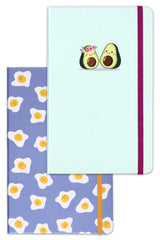 Set of 2 Notebooks 13x21 Elastic Dotted