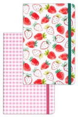 Set of 2 Notebooks 13x21 Elastic Dotted Strawberry