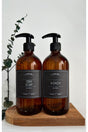 Set of 2 500ml Amber Brown Glass Bottle Dish Soap & Bleach Black Label - Swordslife