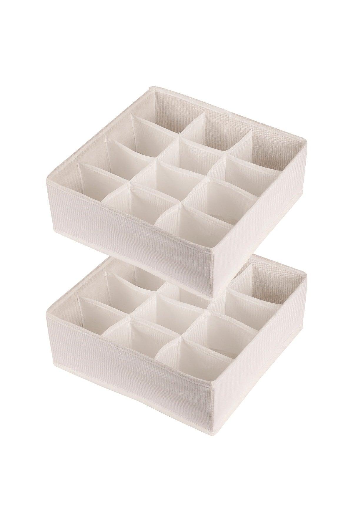 2 Pcs. 12 Compartments White Drawer Organizer Organizer - Swordslife