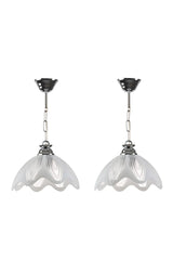 2 Pieces Modern Painted Chrome Hanger Glass Single Chandelier - Swordslife