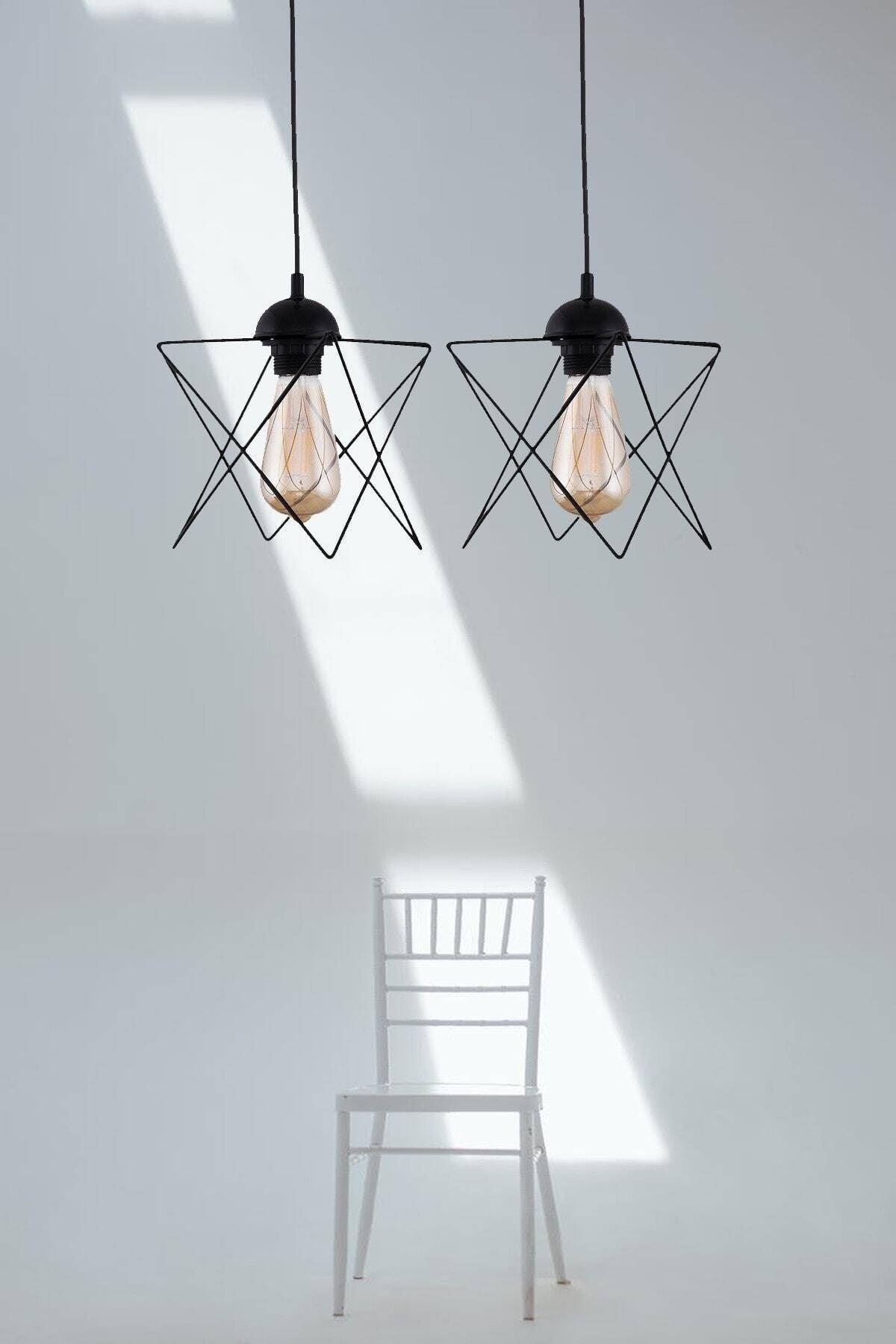 2 Pieces Single Black Pendant Chandelier Rh101s - Swordslife