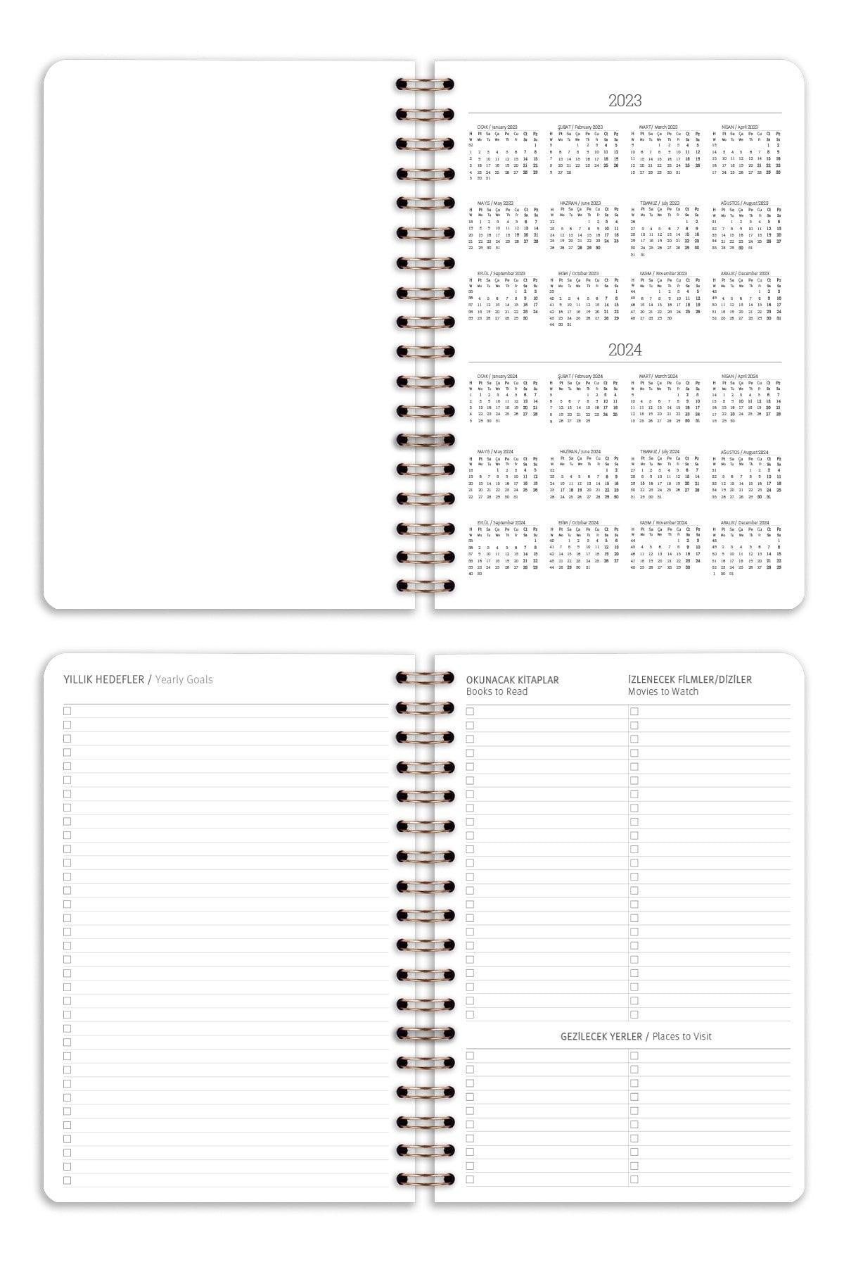 2023 Daily Spiral Agenda - 12 Months Black