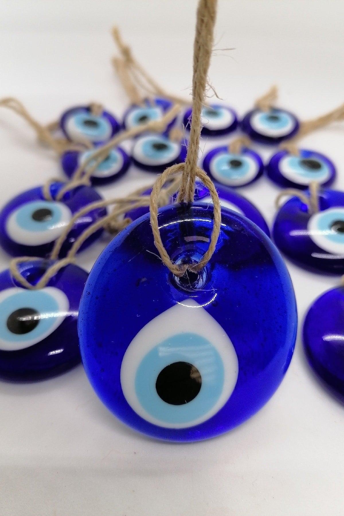 Set of 21 - Decorative Evil Eye Beads Balcony Arbor Tree Garden Ornament Set Gift Charms Jute Thread - Swordslife