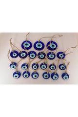 Set of 21 - Decorative Evil Eye Beads Balcony Arbor Tree Garden Ornament Set Gift Charms Jute Thread - Swordslife