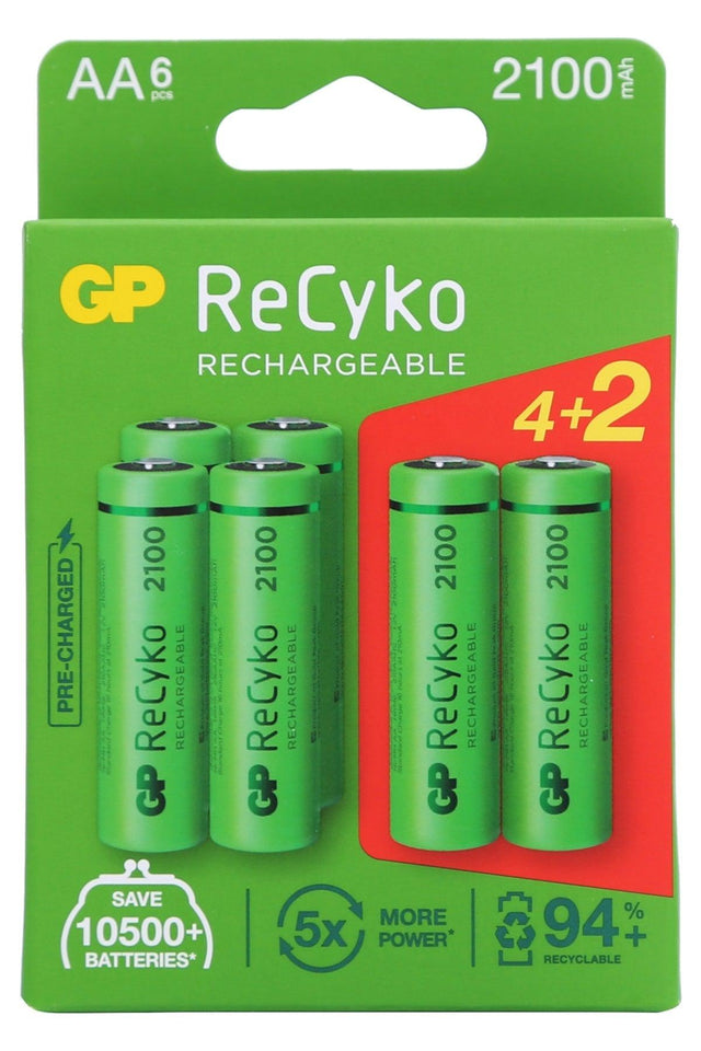 2100Mah 4+2 Rechargeable Pen Battery Recyko