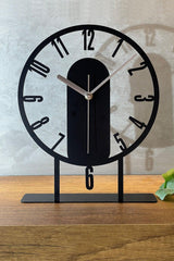 22x27 Cm Metal Pendulum Decorative Table Top Clock - Swordslife