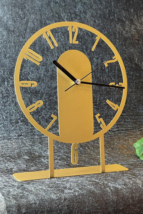 22x27 Cm Metal Pendulum Decorative Table Top Clock - Swordslife