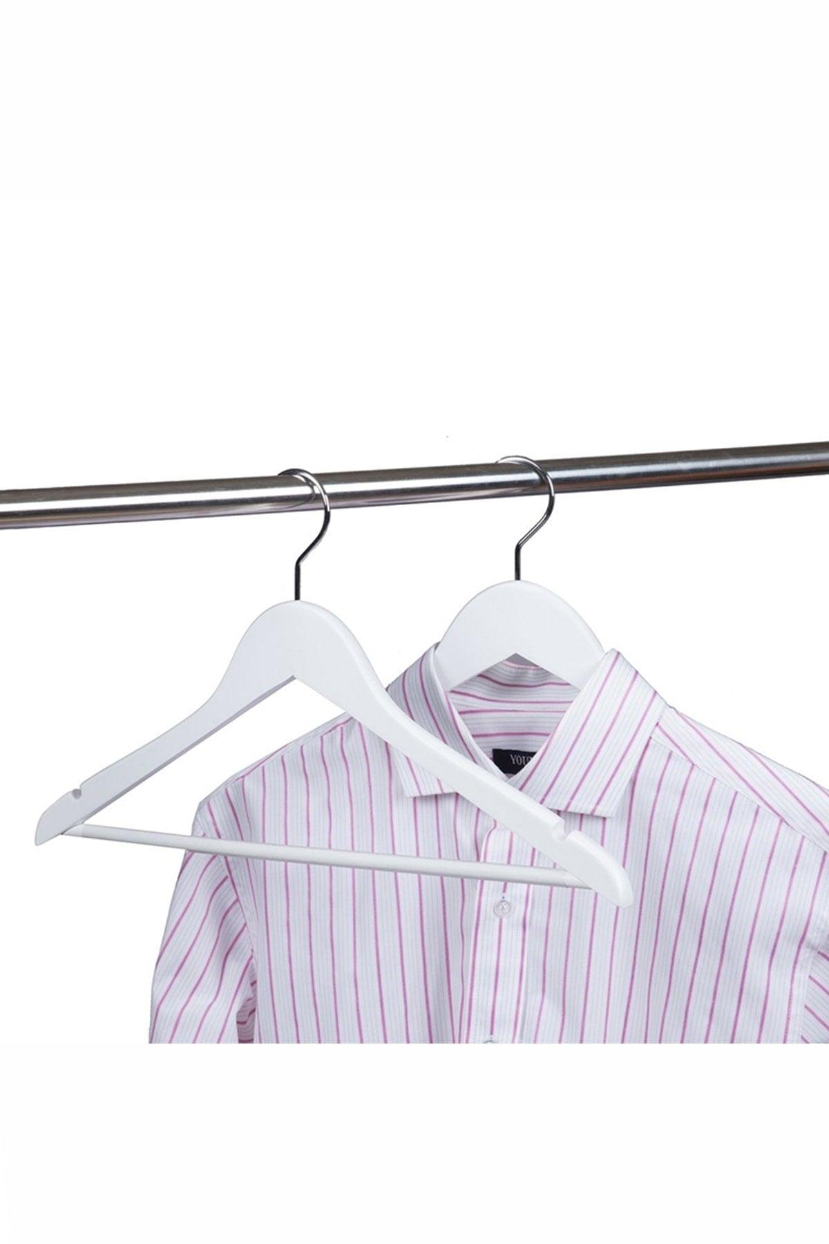 24 Pieces White Wooden Look Hanger 1st Class Hanger Clothes Clothes Hanger Skirt Pants Hanger - Swordslife