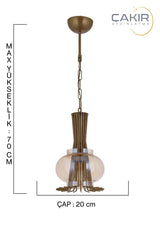 2510 Tumbled Single Honey Glass Pendant Chandelier - Çakır Chandelier - Swordslife