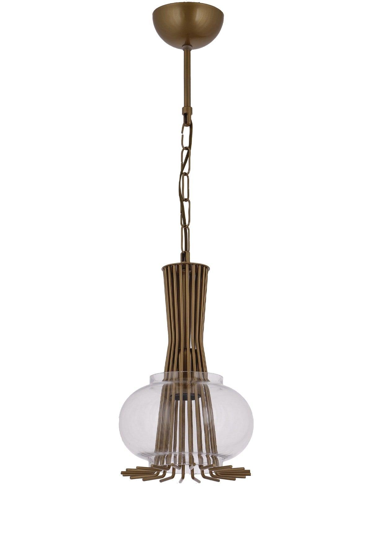 2510 Tumbled Single Transparent Glass Pendant Chandelier - Çakır Chandelier - Swordslife