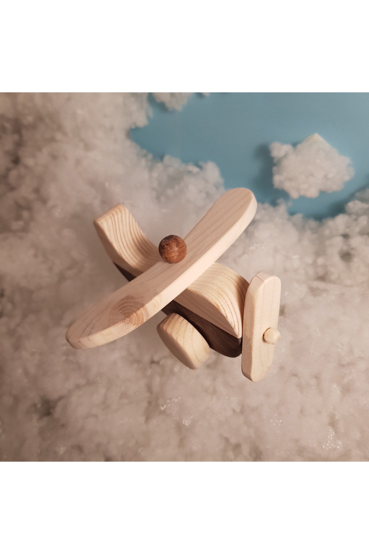 Handmade Wooden Toy Airplane, Educational, Creative, Vintage And Natural And Safe Wooden Baby Toy